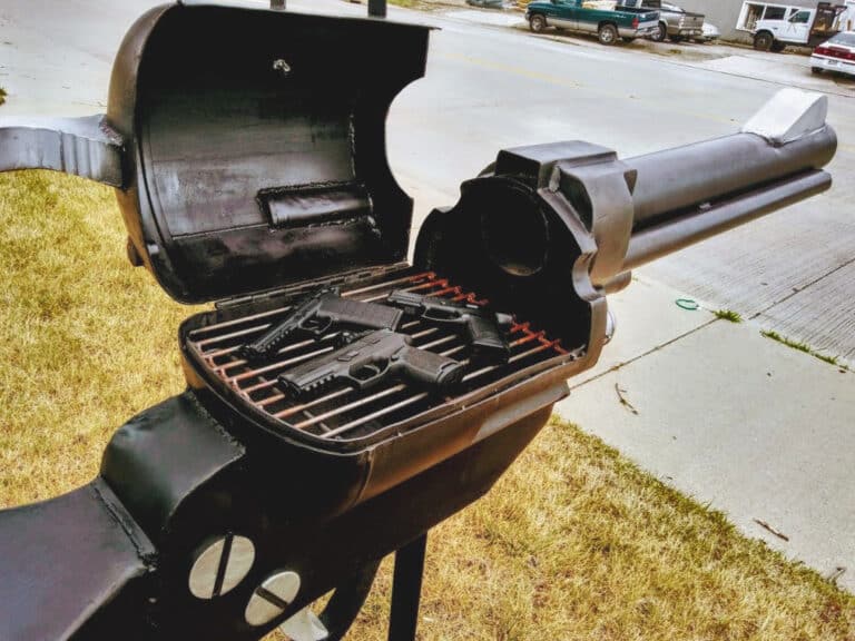 Grilling up some firearms.