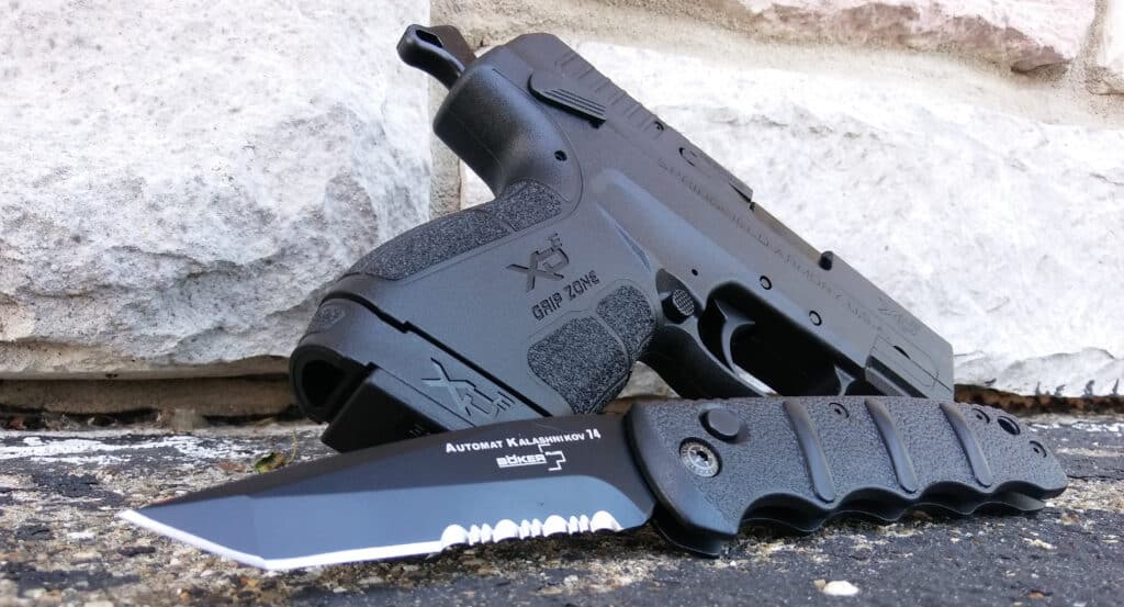 springfield armory pistol and folding knife